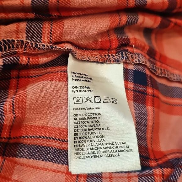 Red and Blue Plaid Long Sleeve Dress Size 8 H&M - Picture 6 of 11